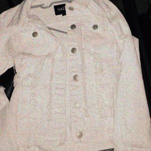 White Make Money Not Friends Jean Jacket